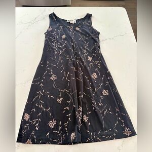 Ronni Nicole Black and Cream Floral Midi Dress - Women’s 6P